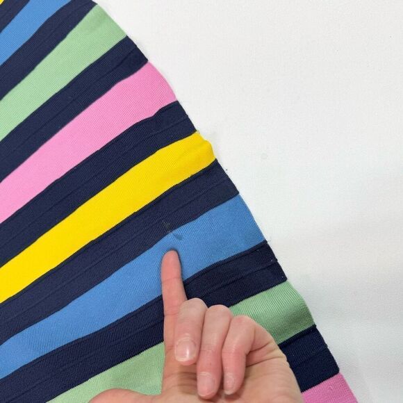 Maeve Midi Skirt Womens Small Blue Rainbow Pleated Contrast Classic Career - Picture 9 of 9